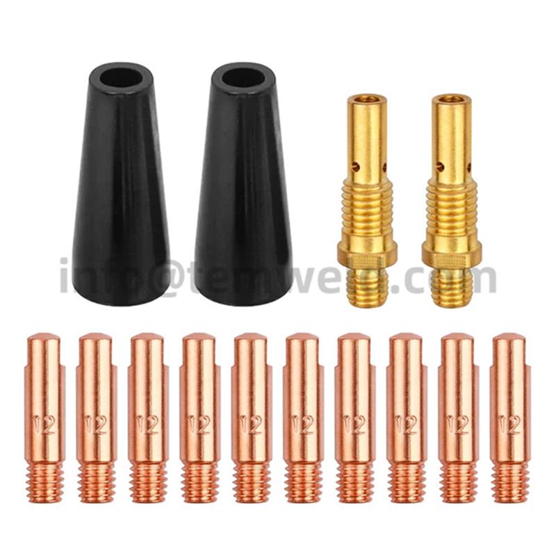 7/14PCS Flux Cored Gasless Nozzle Nozzle Kit KP1939-1 Airless Nozzle Gas Diffuser Fit Lincoln Magnum Tweco